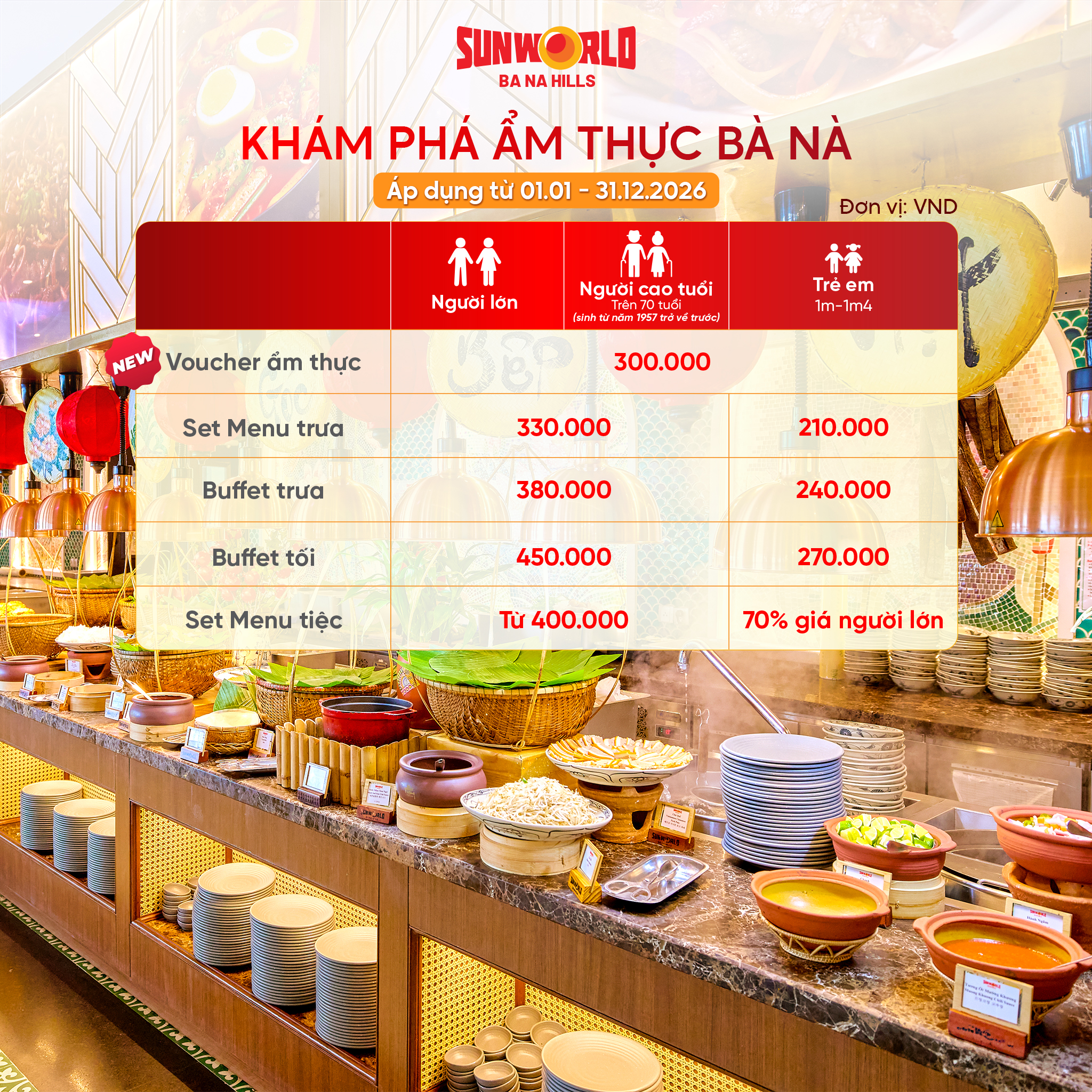 Vé Buffet trưa Bà Nà Hills